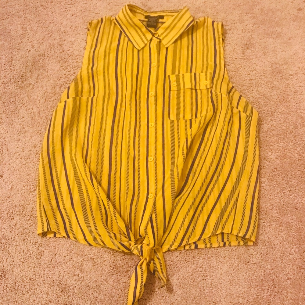 Yellow Button Down Top